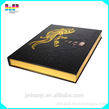 Cheap wholesale offset printing debossed fake leather hardcover book printer